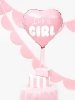 Balon foliowy It's a girl na baby shower serce różowe 48cm